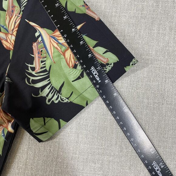 Retro The Butcher Shirt Mens Large Black Hawaiian Tropical Stretch Button Up - Picture 7 of 11